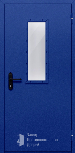 Фото двери «Однопольная со стеклом (синяя)» в Обнинску