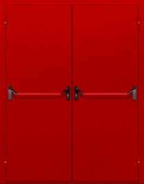 Фото двери «Двупольная глухая с антипаникой (красная)» в Обнинску