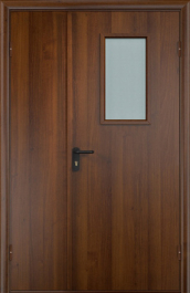 Фото двери «Полуторная МДФ со стеклом EI-30» в Обнинску